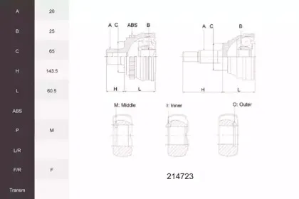 Шарнирный комплект, приводной вал ACEMARK купить