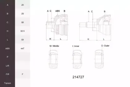 Шарнирный комплект, приводной вал ACEMARK купить