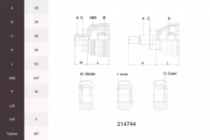 Шарнирный комплект, приводной вал ACEMARK купить