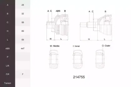 Шарнирный комплект, приводной вал ACEMARK купить
