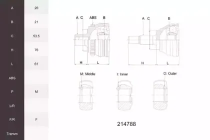 Шарнирный комплект, приводной вал ACEMARK купить