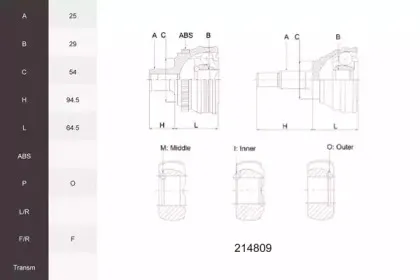 Шарнирный комплект, приводной вал ACEMARK купить