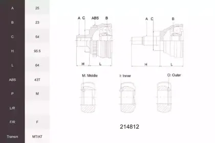 Шарнирный комплект, приводной вал ACEMARK купить