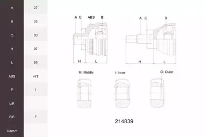 Шарнирный комплект, приводной вал ACEMARK купить