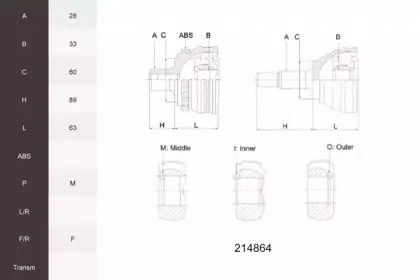 Шарнирный комплект, приводной вал ACEMARK купить