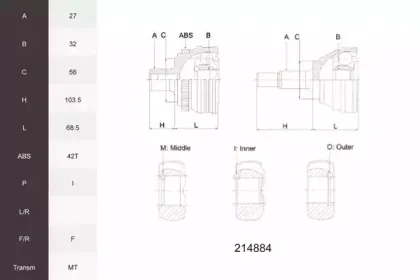 Шарнирный комплект, приводной вал ACEMARK купить