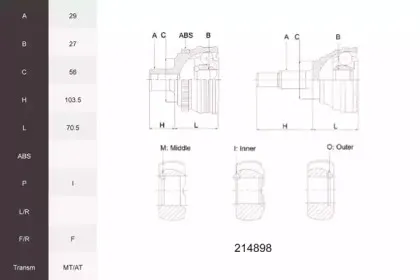 Шарнирный комплект, приводной вал ACEMARK купить