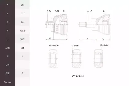 Шарнирный комплект, приводной вал ACEMARK купить