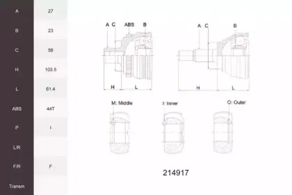 Шарнирный комплект, приводной вал ACEMARK купить