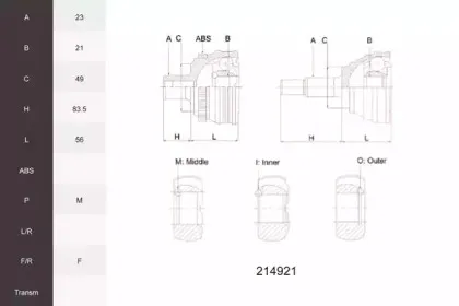 Шарнирный комплект, приводной вал ACEMARK купить
