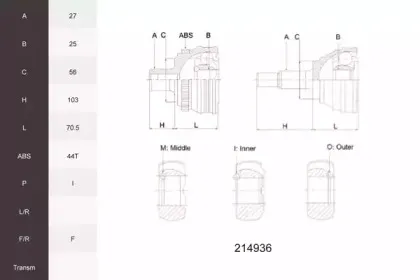 Шарнирный комплект, приводной вал ACEMARK купить
