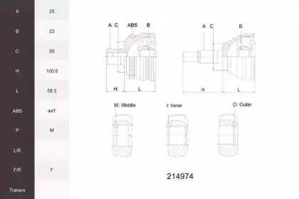 Шарнирный комплект, приводной вал ACEMARK купить