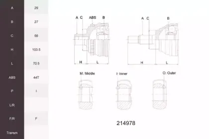 Шарнирный комплект, приводной вал ACEMARK купить