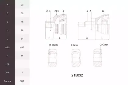 Шарнирный комплект, приводной вал ACEMARK купить