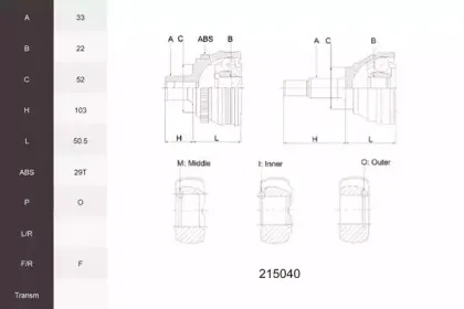 Шарнирный комплект, приводной вал ACEMARK купить