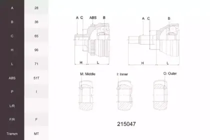 Шарнирный комплект, приводной вал ACEMARK купить