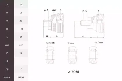 Шарнирный комплект, приводной вал ACEMARK купить