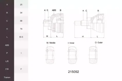 Шарнирный комплект, приводной вал ACEMARK купить