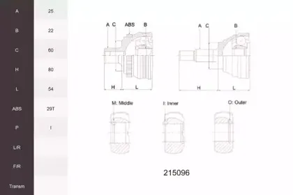 Шарнирный комплект, приводной вал ACEMARK купить
