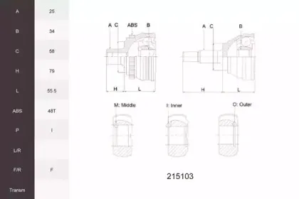 Шарнирный комплект, приводной вал ACEMARK купить
