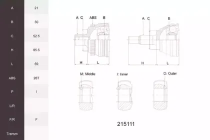 Шарнирный комплект, приводной вал ACEMARK купить