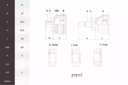 Шарнирный комплект, приводной вал ACEMARK купить