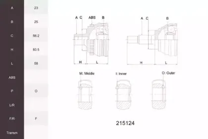 Шарнирный комплект, приводной вал ACEMARK купить