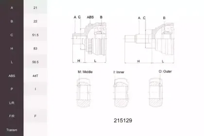Шарнирный комплект, приводной вал ACEMARK купить