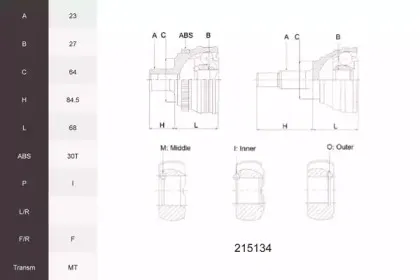Шарнирный комплект, приводной вал ACEMARK купить