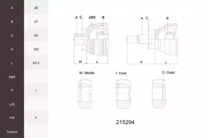 Шарнирный комплект, приводной вал ACEMARK купить