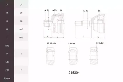Шарнирный комплект, приводной вал ACEMARK купить