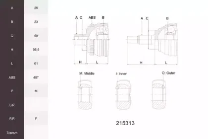 Шарнирный комплект, приводной вал ACEMARK купить