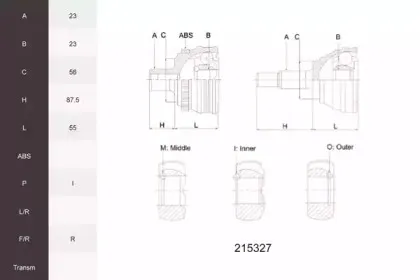 Шарнирный комплект, приводной вал ACEMARK купить