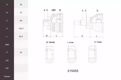 Шарнирный комплект, приводной вал ACEMARK купить