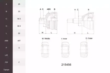Шарнирный комплект, приводной вал ACEMARK купить