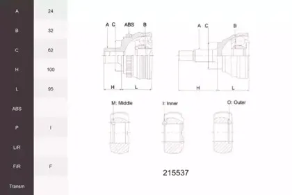 Шарнирный комплект, приводной вал ACEMARK купить
