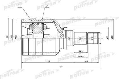 Шарнирный комплект, приводной вал PATRON купить