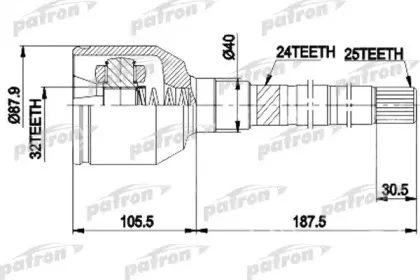 Шарнирный комплект, приводной вал PATRON купить