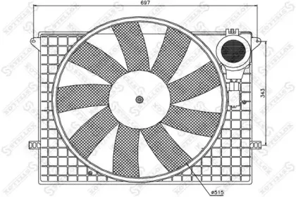 Вентилятор, охлаждение двигателя STELLOX купить