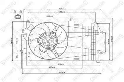 Вентилятор, охлаждение двигателя STELLOX купить