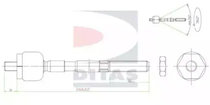 Осевой шарнир, рулевая тяга DITAS купить