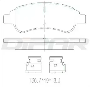 Комплект тормозных колодок, дисковый тормоз DITAS купить