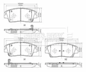 Комплект тормозных колодок, дисковый тормоз BORG & BECK купить