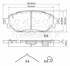 Комплект тормозных колодок, дисковый тормоз BORG & BECK купить