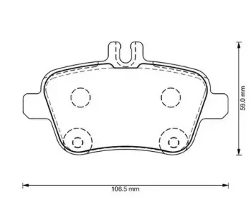 Гальмівні колодки задні Mercedes A-Class, B-Class, CLA, SLK / Infiniti Q30, QX30 JURID купить