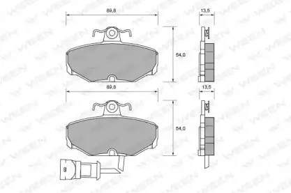 Комплект тормозных колодок, дисковый тормоз WEEN купить