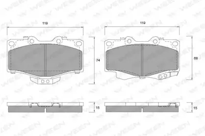 Комплект тормозных колодок, дисковый тормоз WEEN купить