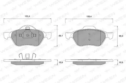 Комплект тормозных колодок, дисковый тормоз WEEN купить