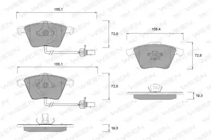 Комплект тормозных колодок, дисковый тормоз WEEN купить