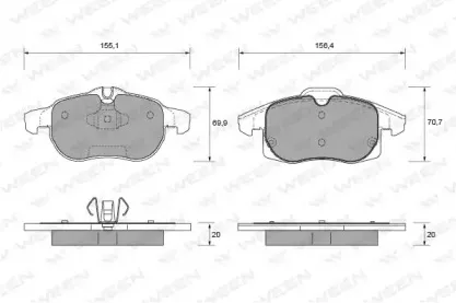 Комплект тормозных колодок, дисковый тормоз WEEN купить